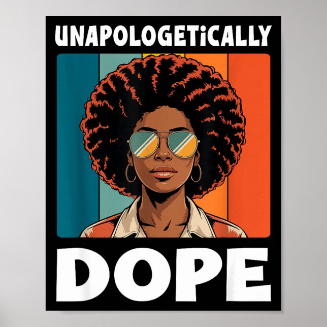 Poster Mulher Afro sem Desculpas Cores Retrô (Frente)
