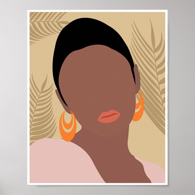 Poster Mulher Afrocentríca Boho (Frente)