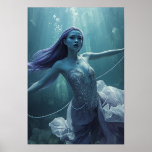 Poster Mulher Alien de Cristal Subaquático – Fantasia