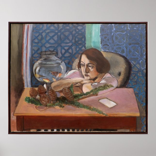 Poster Mulher Antes de um Matisso de Aquário (Frente)