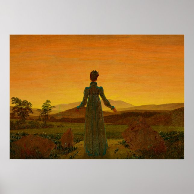 Poster Mulher Antes do Sol da Ascensão, Luz da Manhã (Frente)