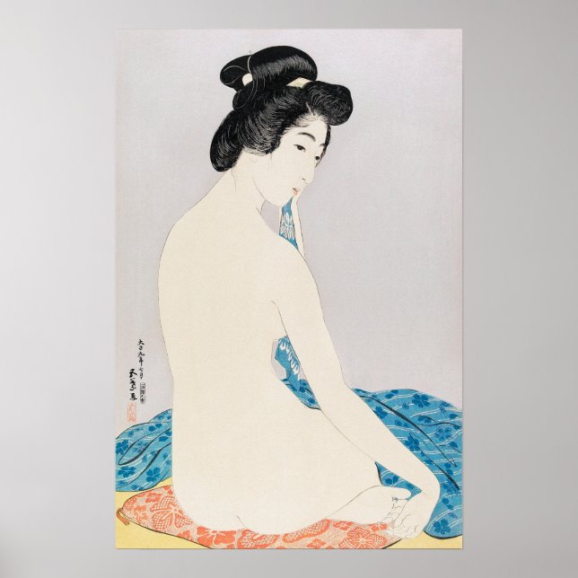 Poster Mulher após Banho de Goyō Hashiguchi (1920) (Frente)