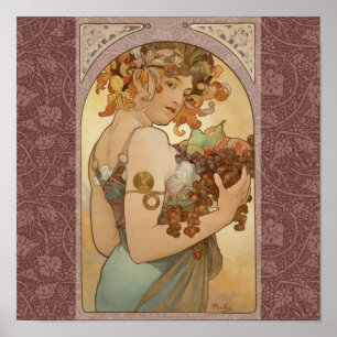 Poster Mulher Art Nouveau Mucha Linda