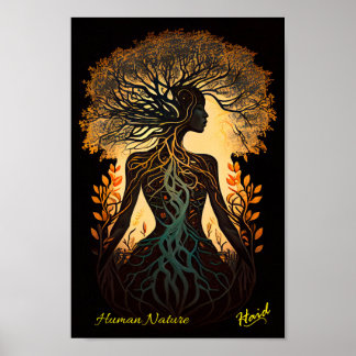 Poster Mulher Árvore Natureza - Gen AI