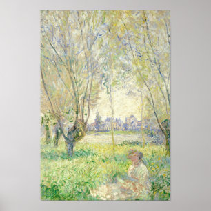 Poster Mulher assentada sob os salgueiros - Claude Monet