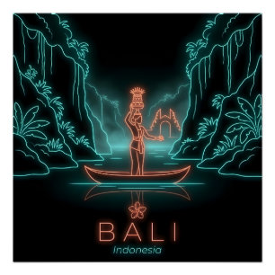 Pôster Mulher Bali Kebaya — Rio Sagrado — Indonésia