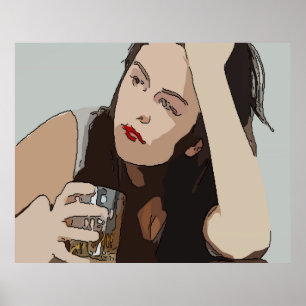Pôster Mulher Bebendo Whisky