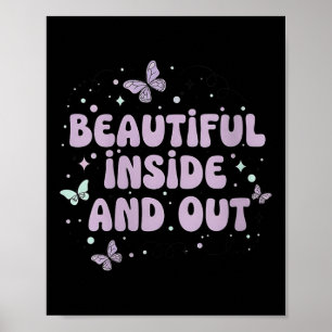 Poster Mulher Belo Dentro E Fora A Borboleta Bonita Lav