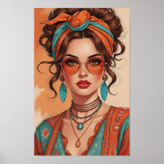 Poster Mulher Boho Confiante