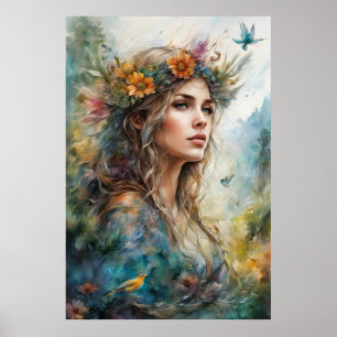 Poster Mulher Boho Glamurosa