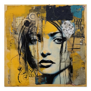 Pôster Mulher Bonita Arte Mista