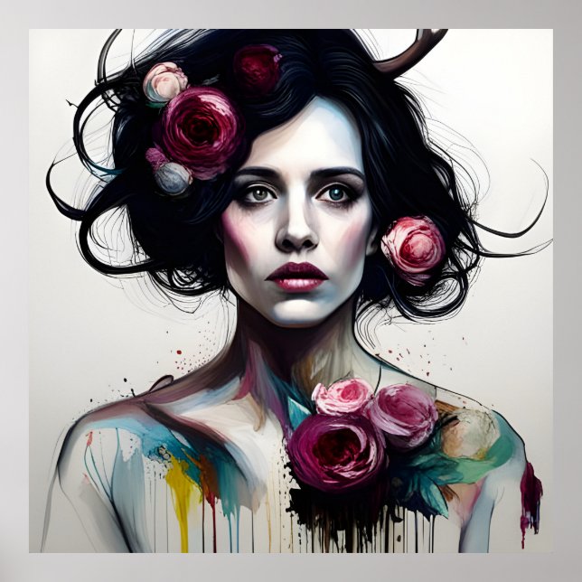 Poster Mulher bonita e desalinhada  (Frente)