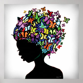 Poster Mulher borboleta