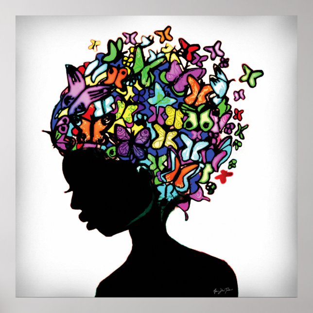 Poster Mulher borboleta (Frente)