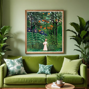Poster Mulher Caminhando em uma Floresta Exótica