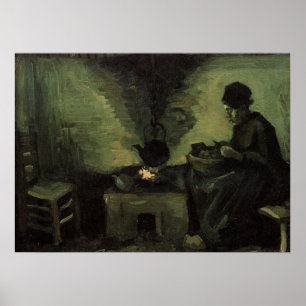 Pôster Mulher Camponesa junto à Lareira por Vincent van G