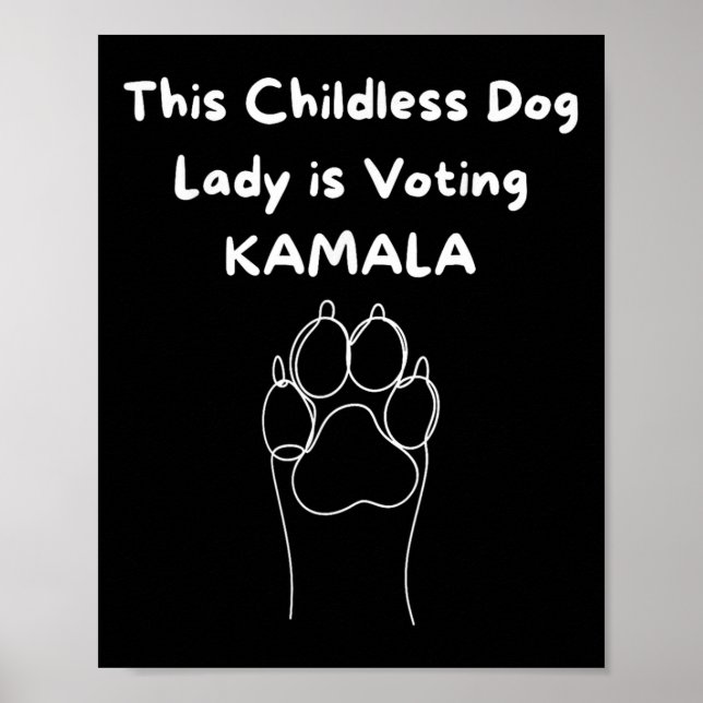Poster Mulher-Cão Sem Fios Vota Kamala-harris 2024 3 (Frente)