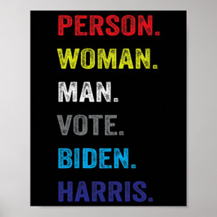 Poster Mulher. Cara. Votem. Biden. Harris