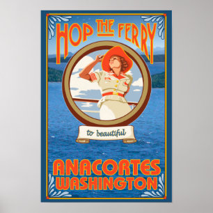 Poster Mulher Cavalgando - Anacortes Washington