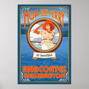 Poster Mulher Cavalgando - Anacortes Washington