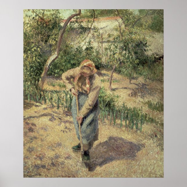 Poster Mulher cavando em um pomar, 1882 (Frente)