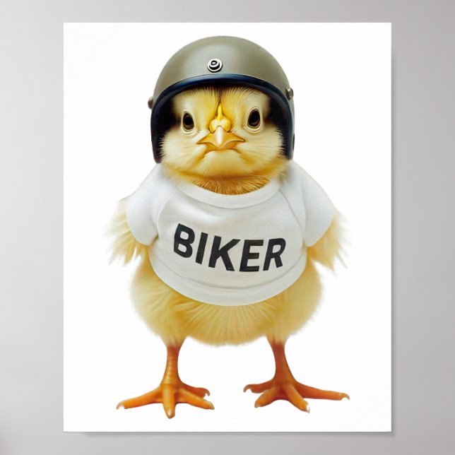 Poster Mulher Ciclista Garota Moto Poder GRL (Frente)