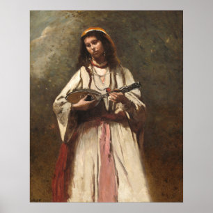 Poster Mulher cigana - Jean-Baptiste - Corot Fine Art