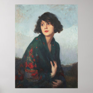 Poster Mulher Cipriene Eugène Boulet com Arte Verde