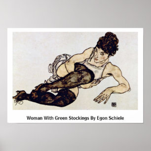 Poster Mulher com as meias verdes por Egon Schiele