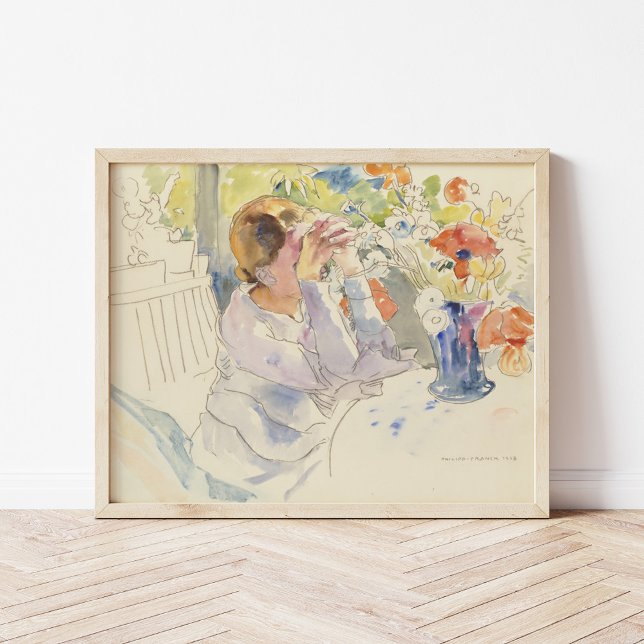 Poster Mulher com Buquê Flor | Philipp Franck (Criador carregado)