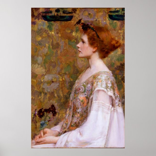 Poster Mulher com Cabelo Vermelho por Albert Herter (Frente)