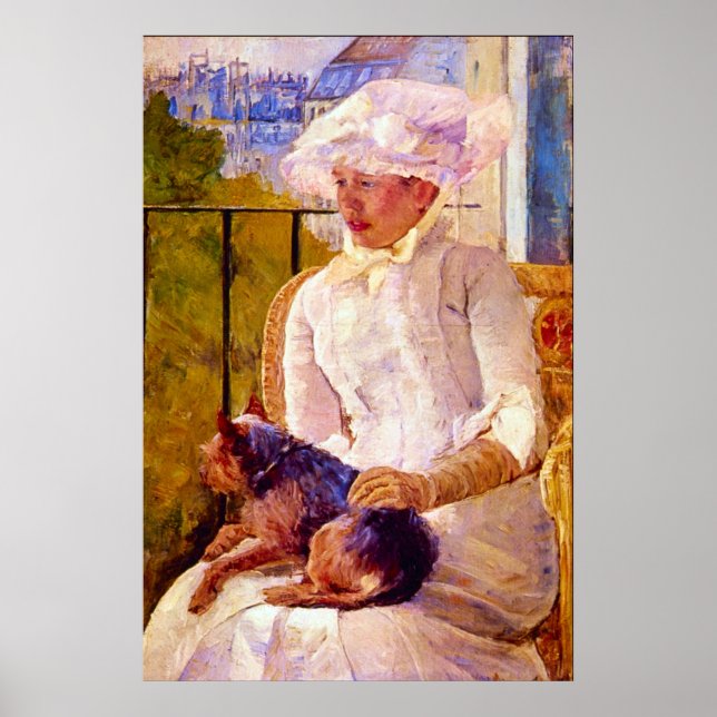 Pôster Mulher com cachorro por Mary Stevenson Cassatt (Frente)