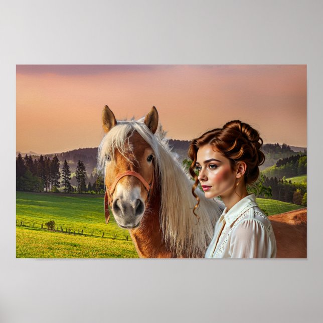 Poster Mulher com Cavalo (Frente)