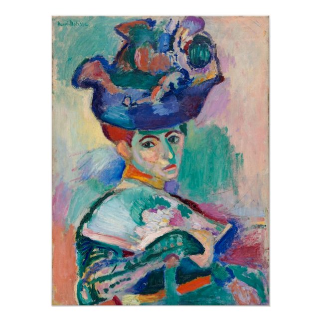 Pôster Mulher com chapéu de Henri Matisse (Frente)