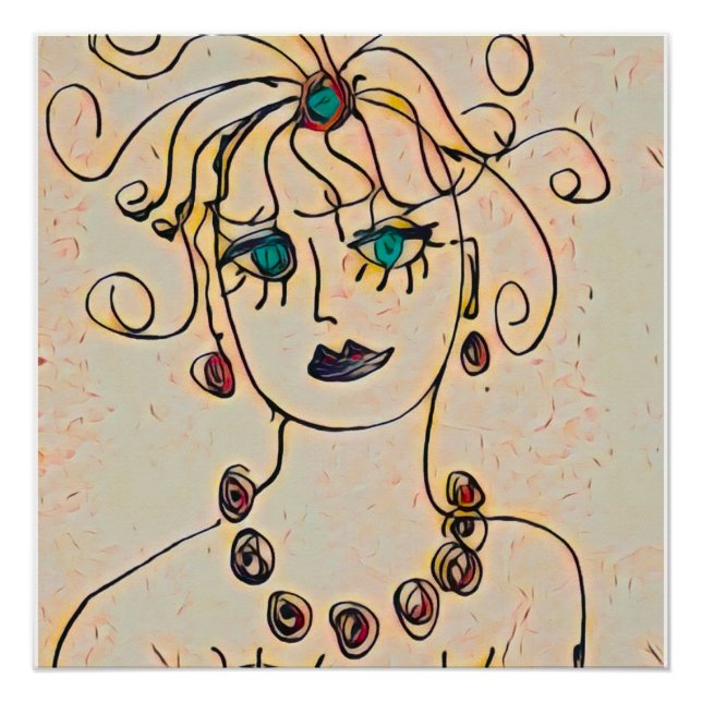 Pôster Mulher com colar (Frente)