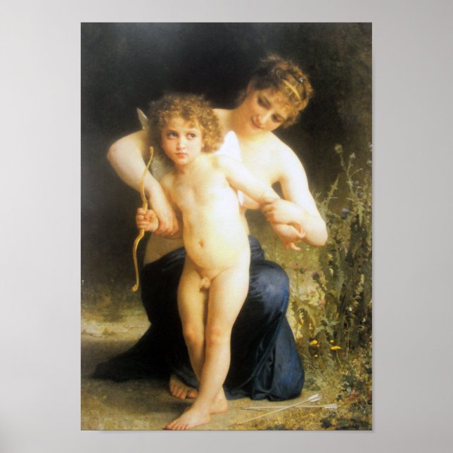 Poster Mulher com Cupido, Bouguereau (Frente)