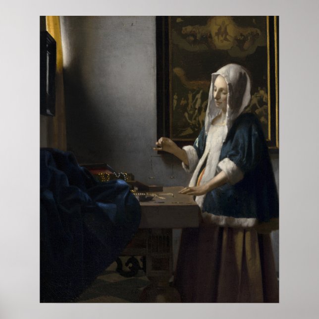 Poster Mulher com Equilíbrio — Vermeer (Frente)