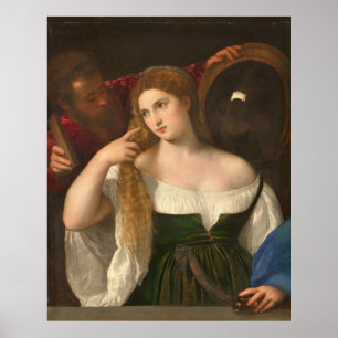 Pôster Mulher com espelho de Titian