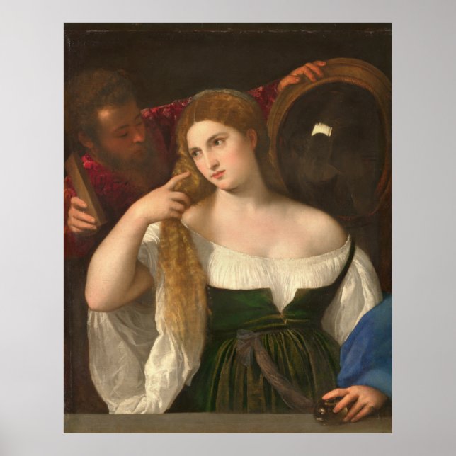 Pôster Mulher com espelho de Titian (Frente)