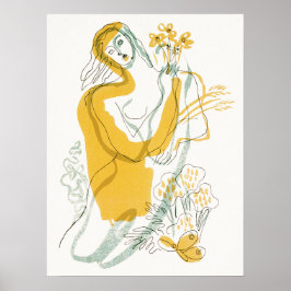 Poster Mulher com Flores