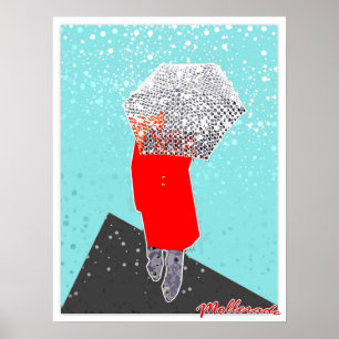 Pôster Mulher com guarda-chuva