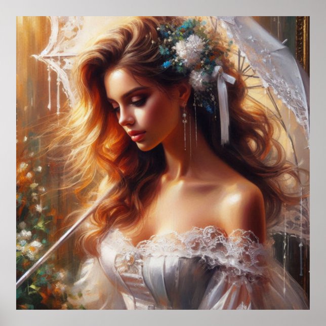 Poster Mulher com guarda-chuva (Frente)