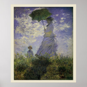 Poster Mulher com Guarda-Sol de Claude Monet, Arte Antigo