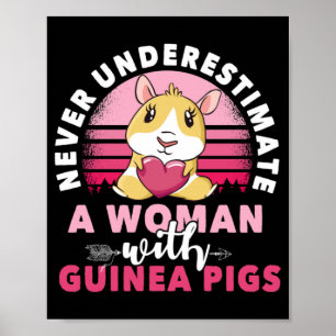 Poster Mulher com guineense Pig Cavy Roddent
