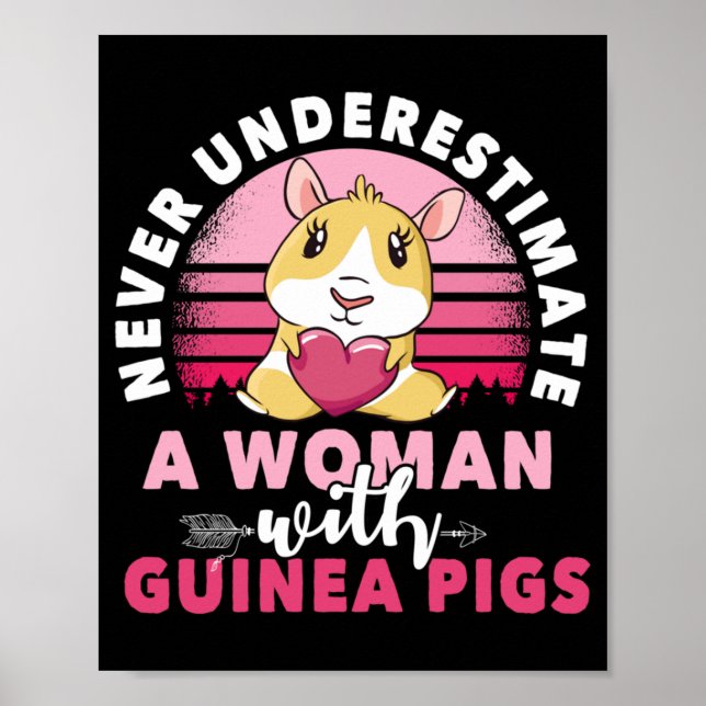 Poster Mulher com guineense Pig Cavy Roddent (Frente)