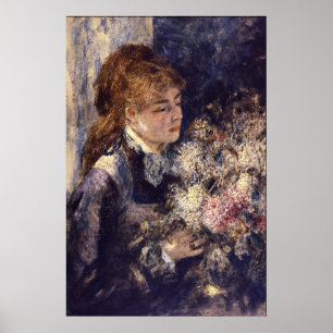 Pôster Mulher com Lilases por Pierre Renoir