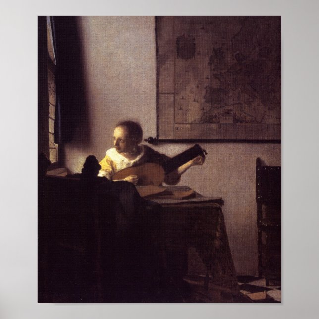 Poster Mulher com Lute (Frente)