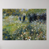 Mulher com Parasol em Jardim por Auguste Renoir