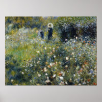 Mulher com Parasol em Jardim por Auguste Renoir