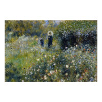 Mulher com Parasol em Jardim por Auguste Renoir
